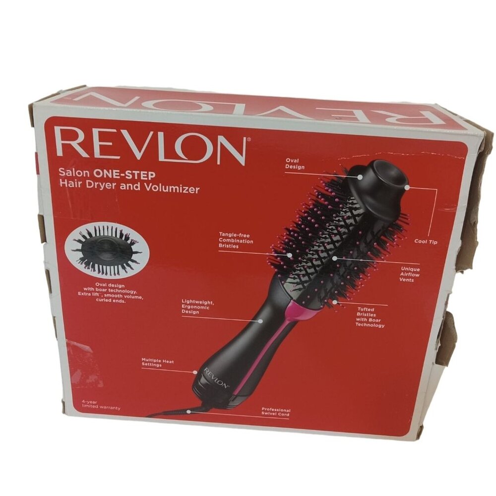 Revlon Blow Dryer Brush Black Pink Professional One Step Volumizer No Manual